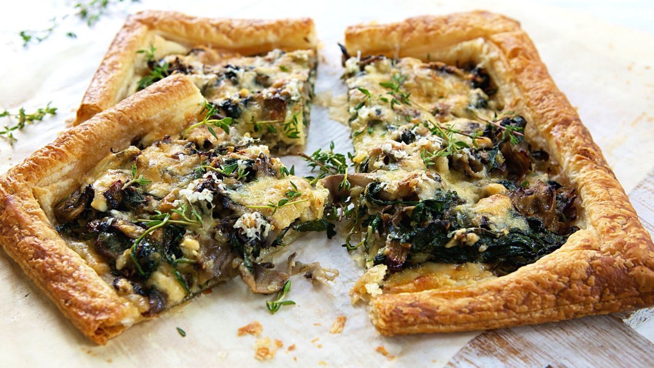 Mushroom and Spinach Tart