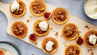 Maple Walnut Tarts with Mascarpone Cream