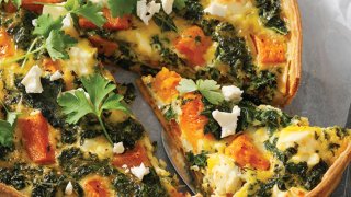 Pumpkin, Kale & Feta Quiche